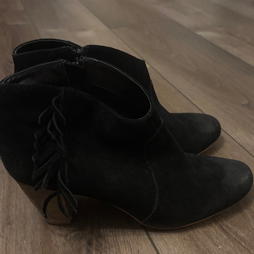 Black Fringe Ankle Boots